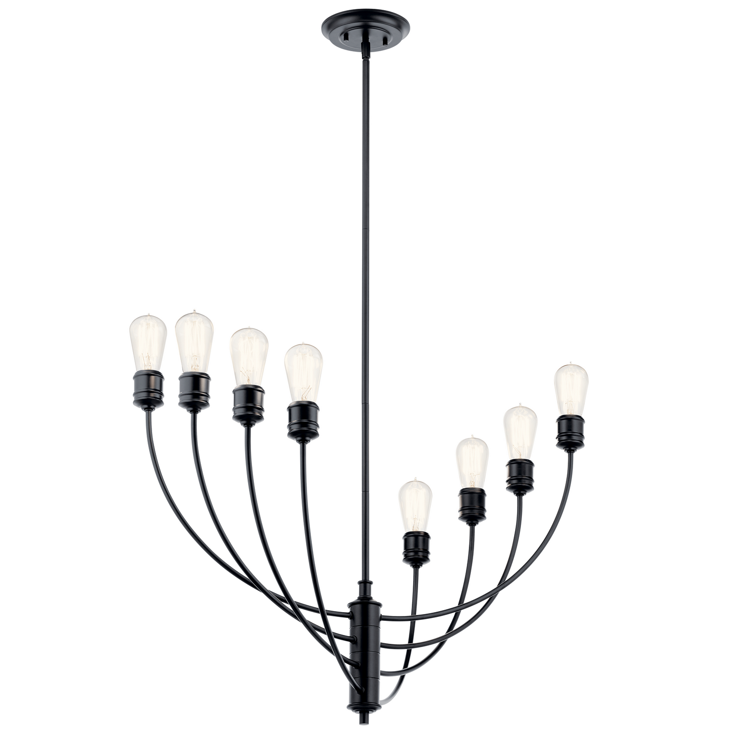 KICH 52255BK HATTON BLACK CHANDELIER 8LT 8 A19 75W 120