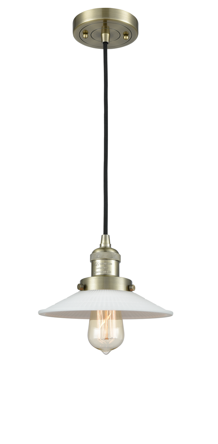 One Light Mini Pendant by Innovations - Franklin Restoration Collection, Antique Brass Finish - 201C-AB-G1