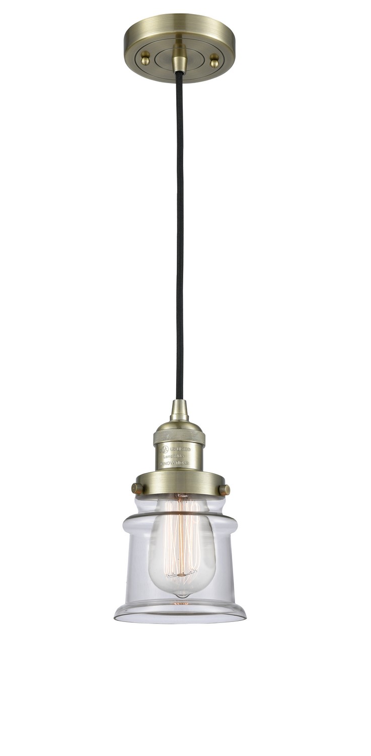 LED Mini Pendant by Innovations - Franklin Restoration Collection, Antique Brass Finish - 201C-AB-G182S-LED
