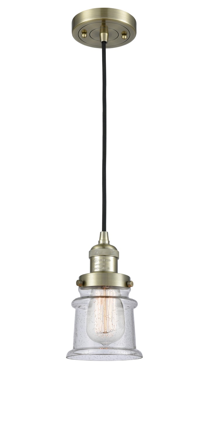 LED Mini Pendant by Innovations - Franklin Restoration Collection, Antique Brass Finish - 201C-AB-G184S-LED