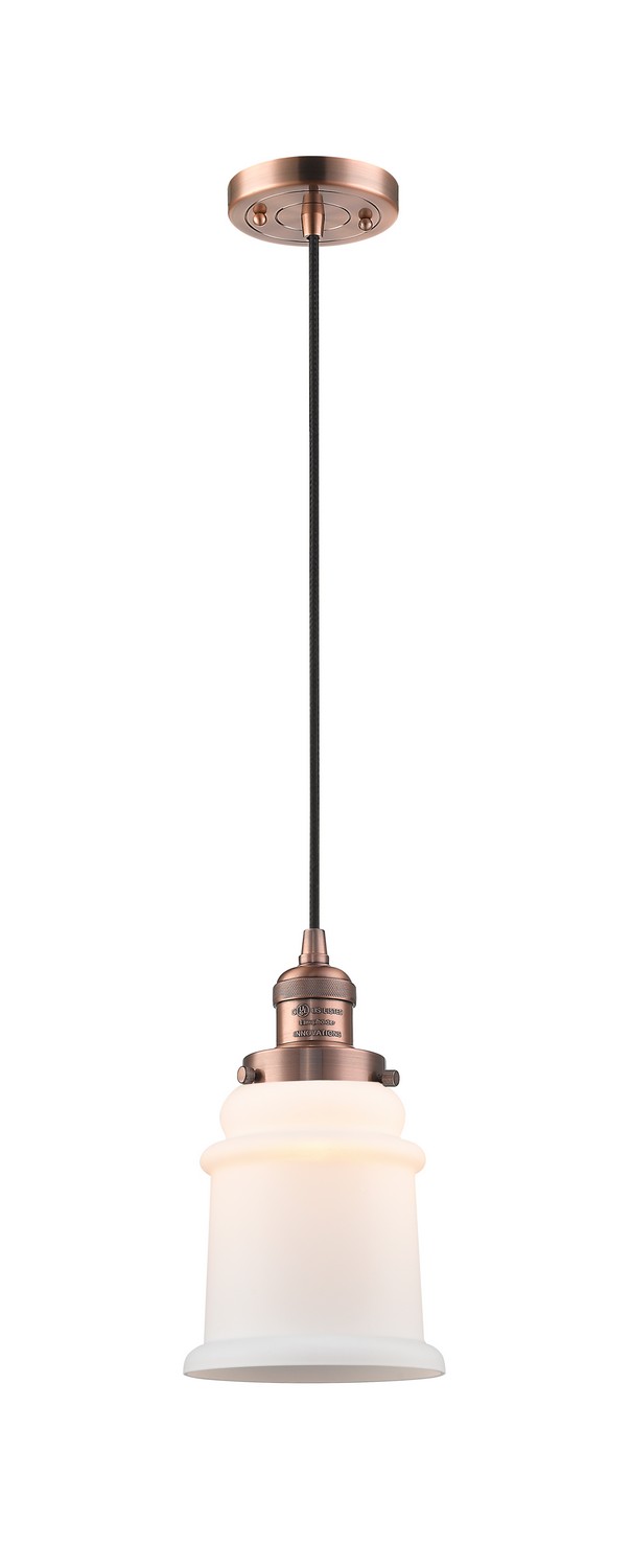 LED Mini Pendant by Innovations - Franklin Restoration Collection, Antique Copper Finish - 201C-AC-G181-LED