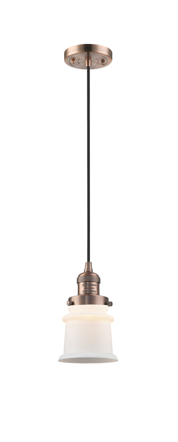 One Light Mini Pendant by Innovations - Franklin Restoration Collection, Antique Copper Finish - 201C-AC-G181S