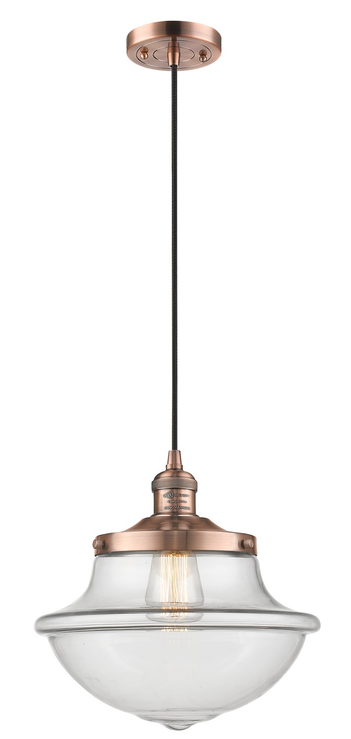 LED Mini Pendant by Innovations - Franklin Restoration Collection, Antique Copper Finish - 201C-AC-G542-LED