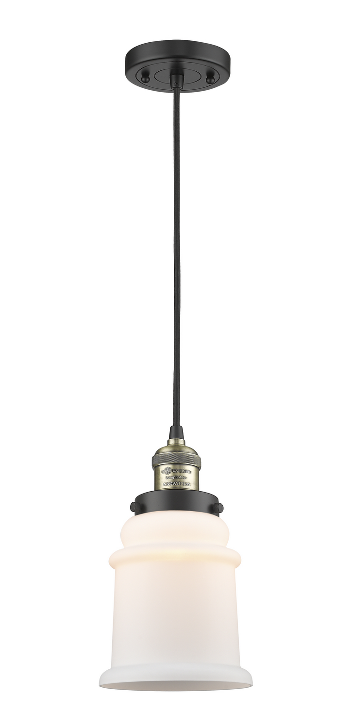One Light Mini Pendant by Innovations - Franklin Restoration Collection, Black Antique Brass Finish - 201C-BAB-G181