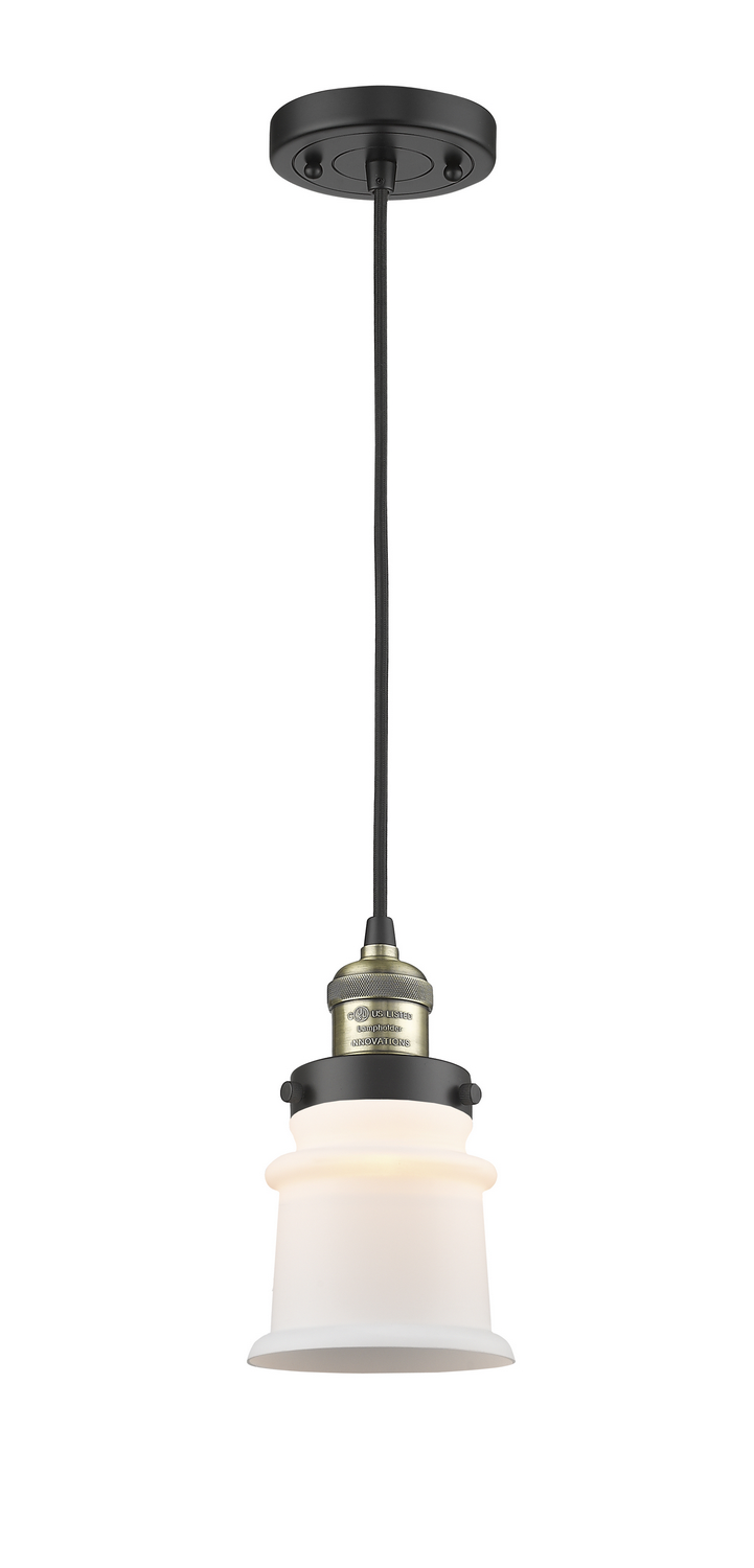One Light Mini Pendant by Innovations - Franklin Restoration Collection, Black Antique Brass Finish - 201C-BAB-G181S