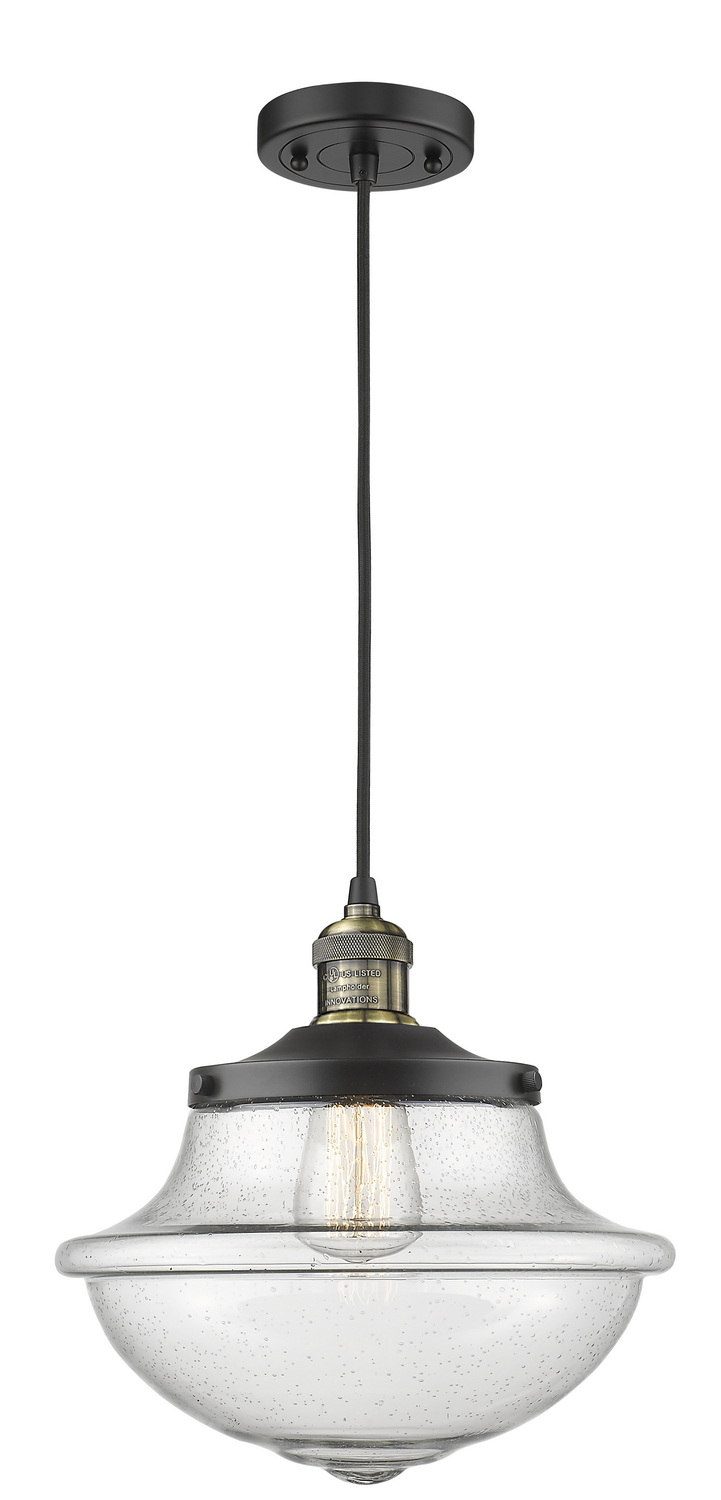One Light Mini Pendant by Innovations - Franklin Restoration Collection, Black Antique Brass Finish - 201C-BAB-G544