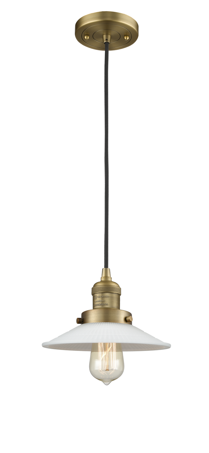One Light Mini Pendant by Innovations - Franklin Restoration Collection, Brushed Brass Finish - 201C-BB-G1