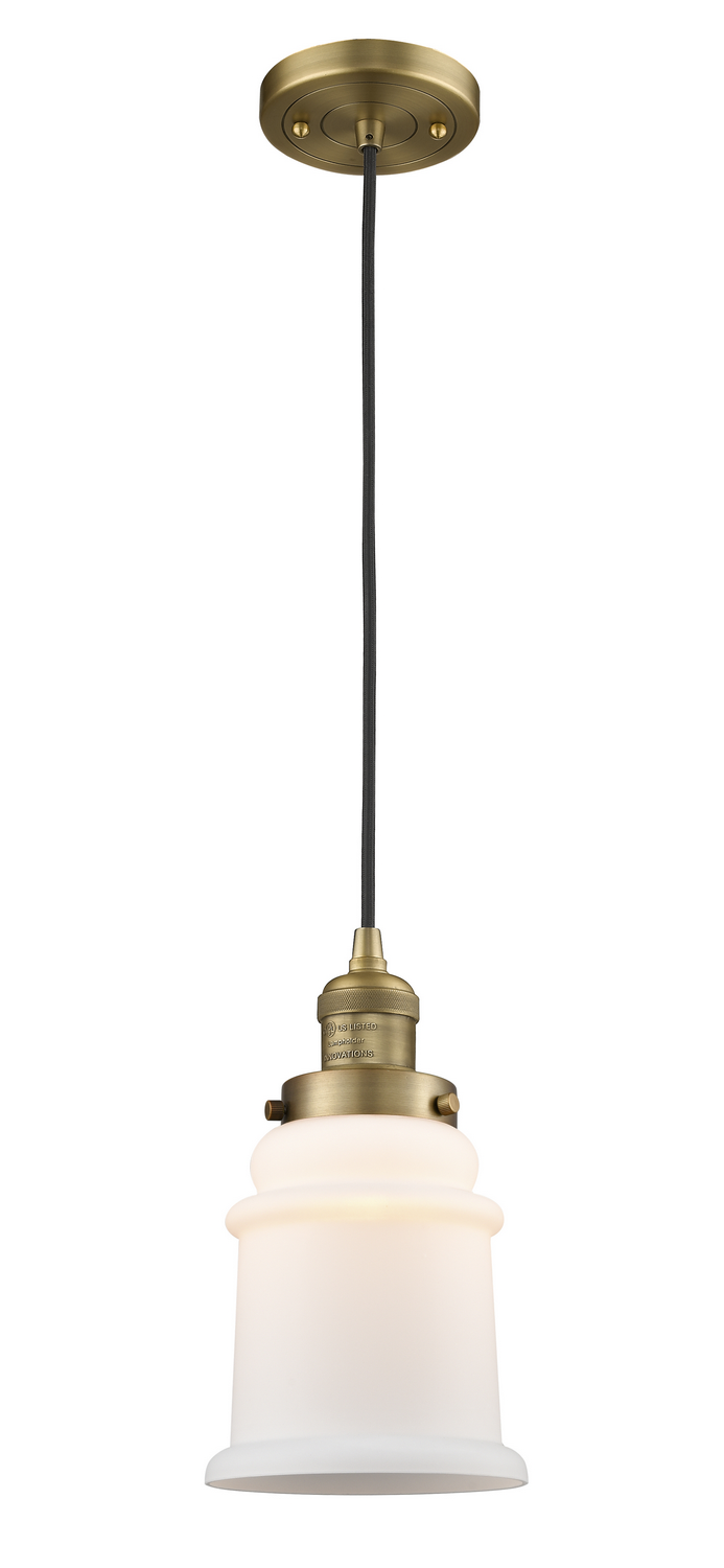 One Light Mini Pendant by Innovations - Franklin Restoration Collection, Brushed Brass Finish - 201C-BB-G181