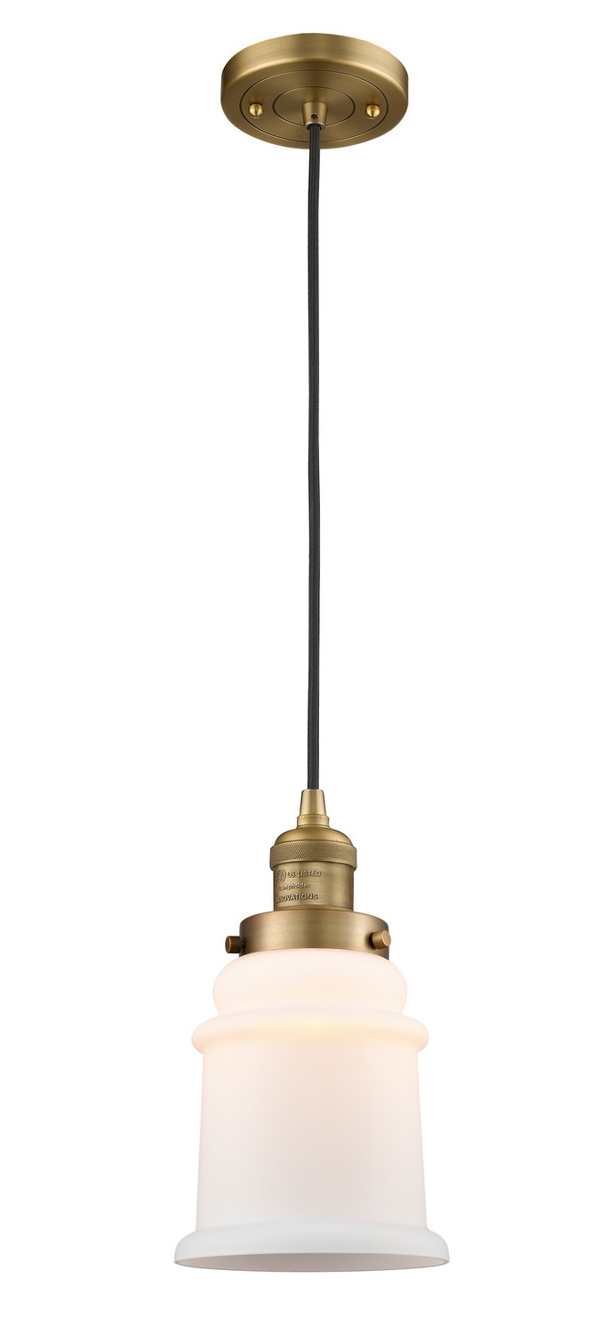 LED Mini Pendant by Innovations - Franklin Restoration Collection, Brushed Brass Finish - 201C-BB-G181-LED