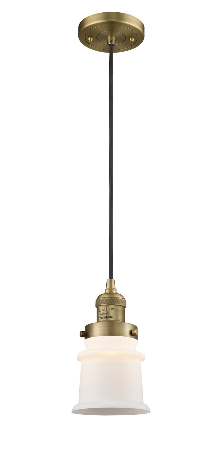 One Light Mini Pendant by Innovations - Franklin Restoration Collection, Brushed Brass Finish - 201C-BB-G181S