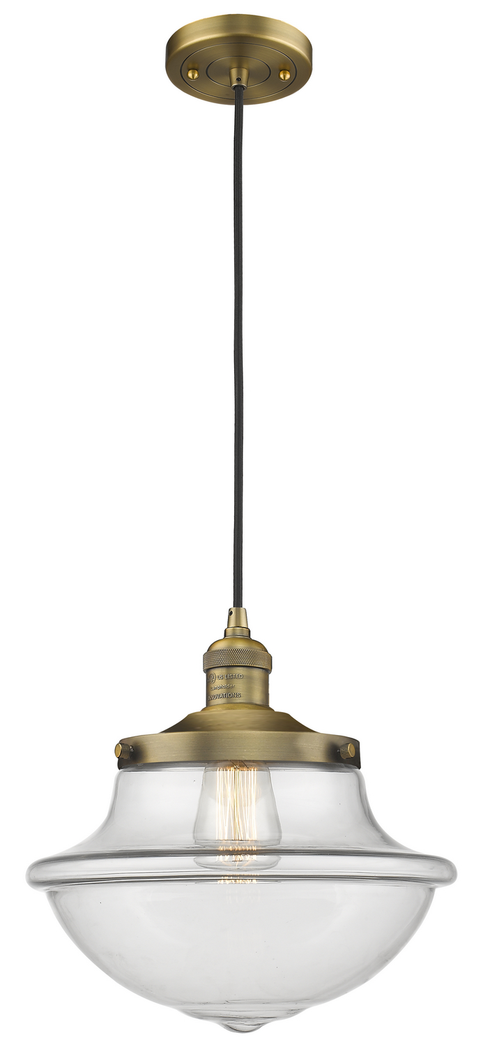 One Light Mini Pendant by Innovations - Franklin Restoration Collection, Brushed Brass Finish - 201C-BB-G542