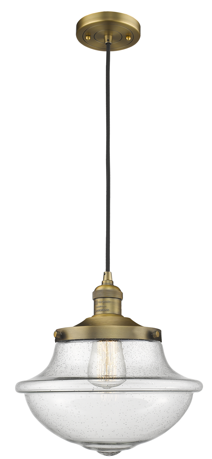 One Light Mini Pendant by Innovations - Franklin Restoration Collection, Brushed Brass Finish - 201C-BB-G544