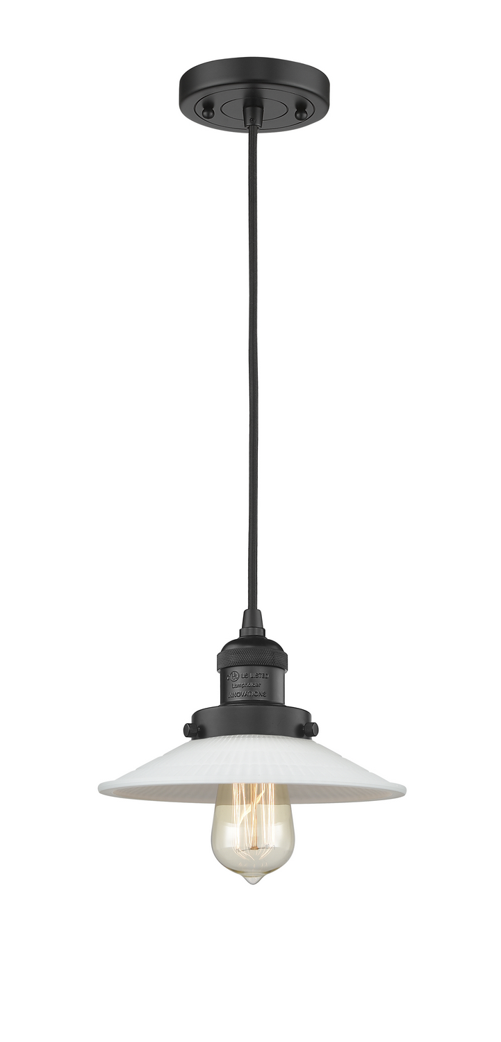 One Light Mini Pendant by Innovations - Franklin Restoration Collection, Matte Black Finish - 201C-BK-G1