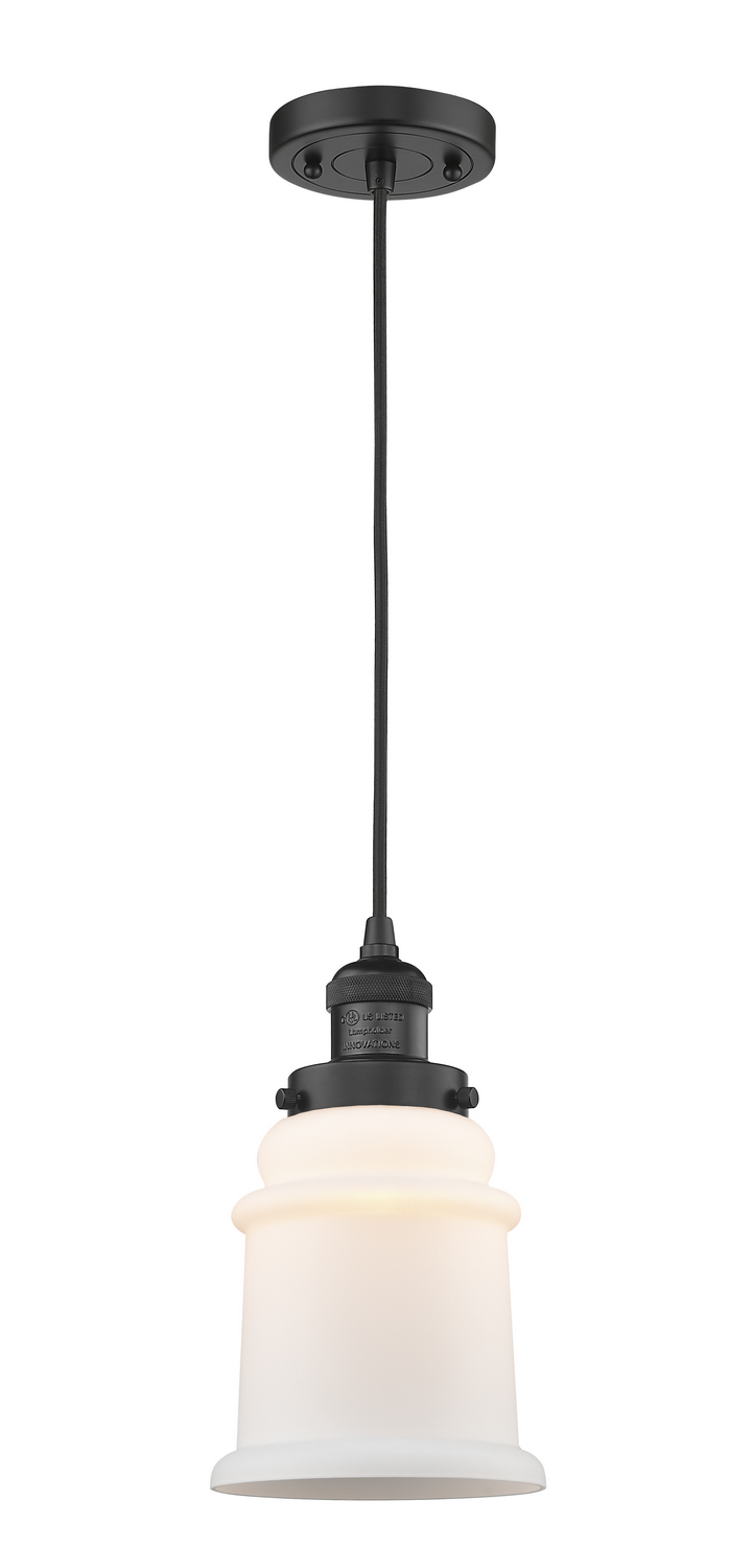 One Light Mini Pendant by Innovations - Franklin Restoration Collection, Matte Black Finish - 201C-BK-G181