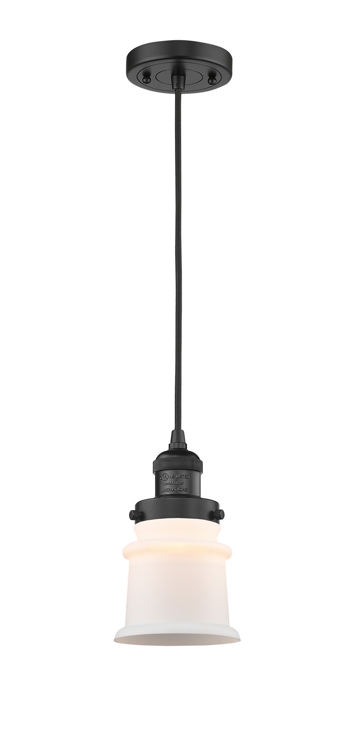 LED Mini Pendant by Innovations - Franklin Restoration Collection, Matte Black Finish - 201C-BK-G181S-LED