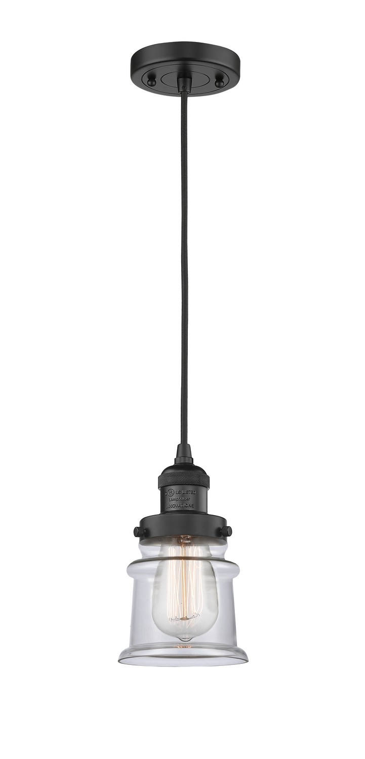 LED Mini Pendant by Innovations - Franklin Restoration Collection, Matte Black Finish - 201C-BK-G182S-LED