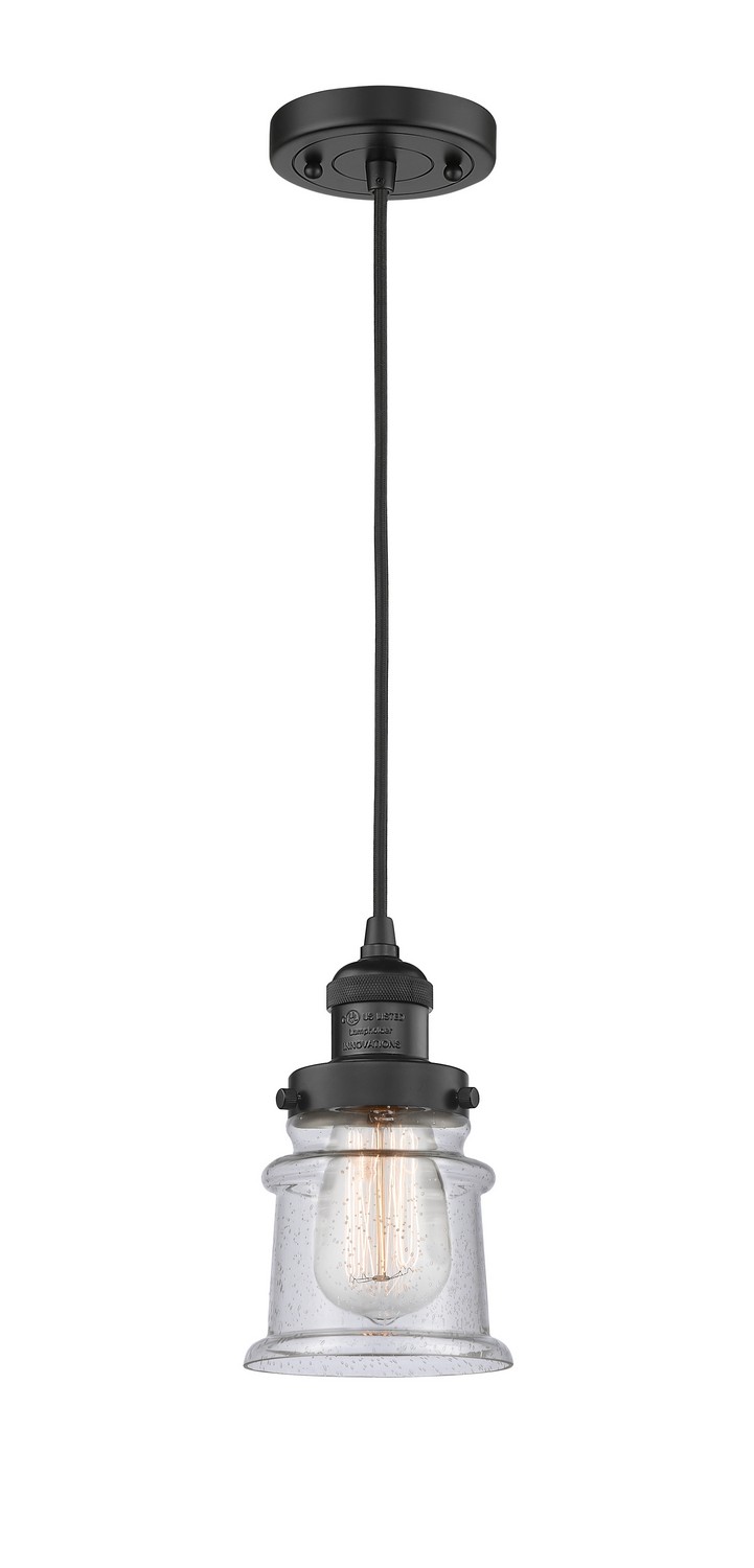 LED Mini Pendant by Innovations - Franklin Restoration Collection, Matte Black Finish - 201C-BK-G184S-LED