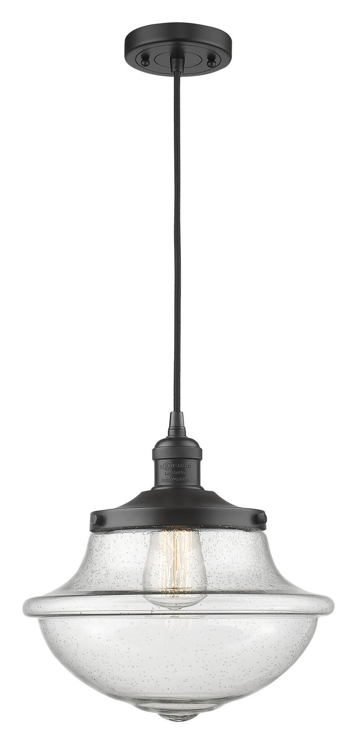 One Light Mini Pendant by Innovations - Franklin Restoration Collection, Matte Black Finish - 201C-BK-G544