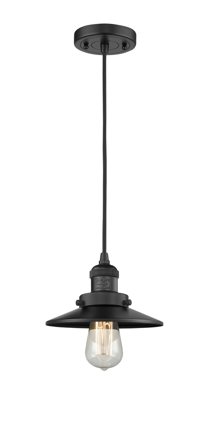 LED Mini Pendant by Innovations - Franklin Restoration Collection, Matte Black Finish - 201C-BK-M6-LED