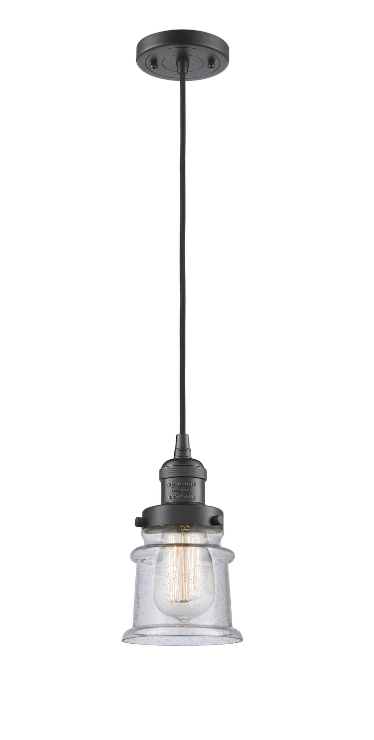 One Light Mini Pendant by Innovations - Franklin Restoration Collection, Oil Rubbed Bronze Finish - 201C-OB-G184S