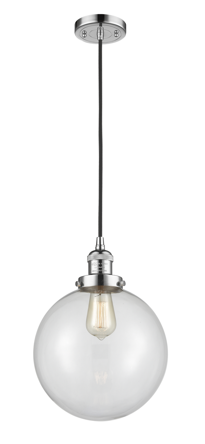 One Light Mini Pendant by Innovations - Franklin Restoration Collection, Polished Chrome Finish - 201C-PC-G202-10