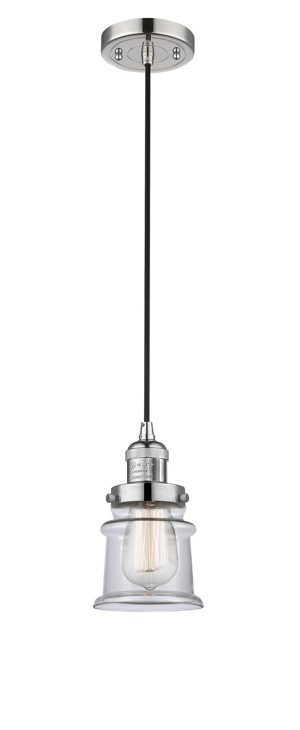 One Light Mini Pendant by Innovations - Franklin Restoration Collection, Polished Nickel Finish - 201C-PN-G182S