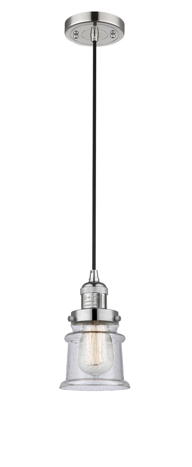 One Light Mini Pendant by Innovations - Franklin Restoration Collection, Polished Nickel Finish - 201C-PN-G184S