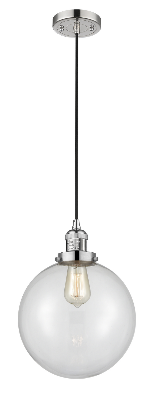 One Light Mini Pendant by Innovations - Franklin Restoration Collection, Polished Nickel Finish - 201C-PN-G202-10