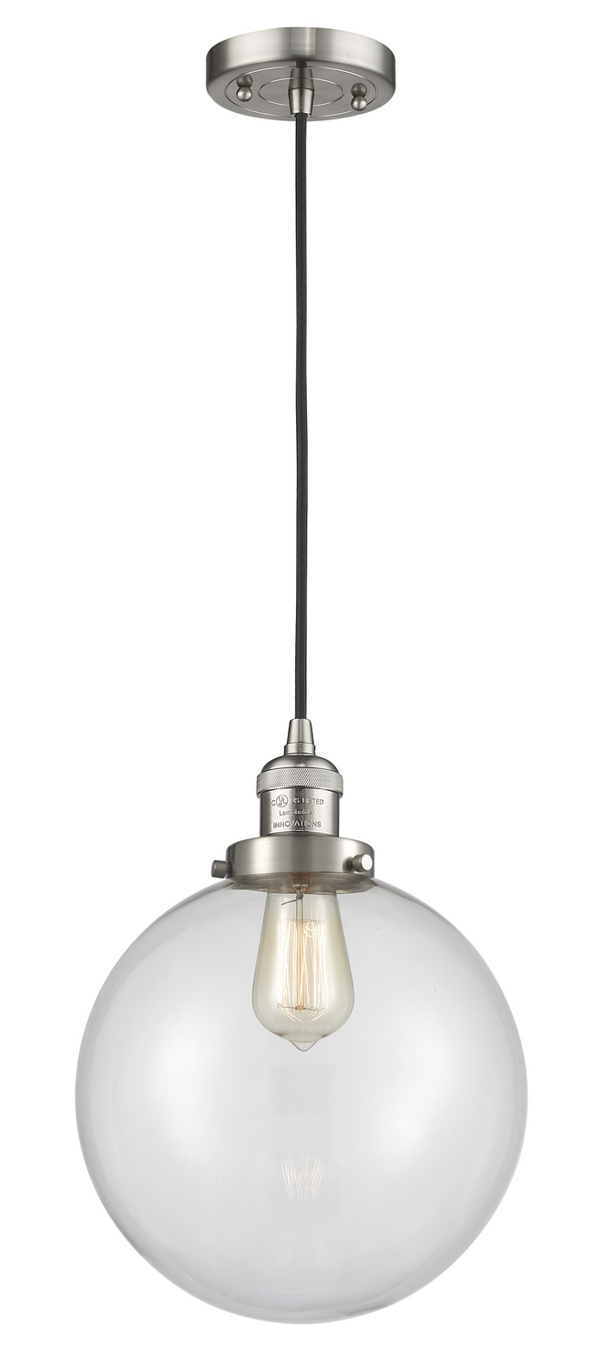 One Light Mini Pendant by Innovations - Franklin Restoration Collection, Brushed Satin Nickel Finish - 201C-SN-G202-10