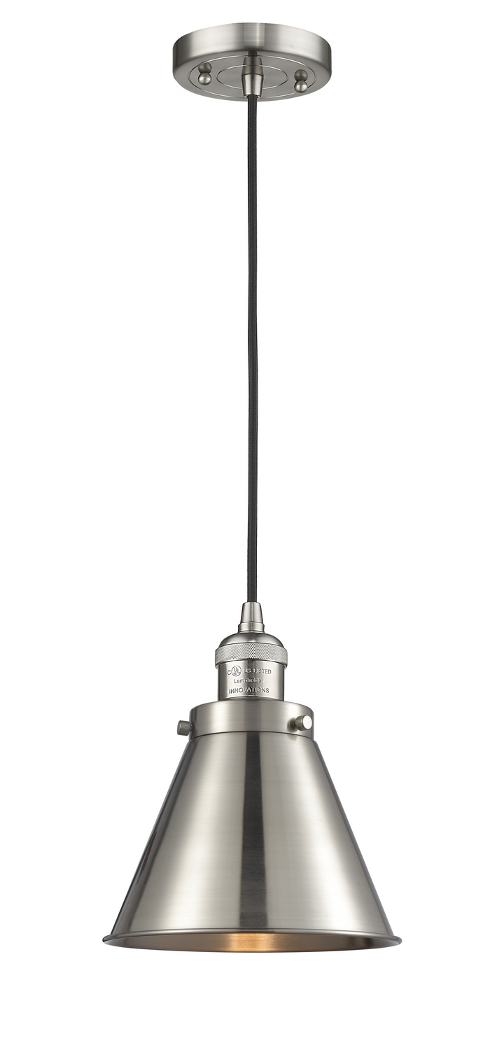 One Light Mini Pendant by Innovations - Franklin Restoration Collection, Brushed Satin Nickel Finish - 201C-SN-M13-SN