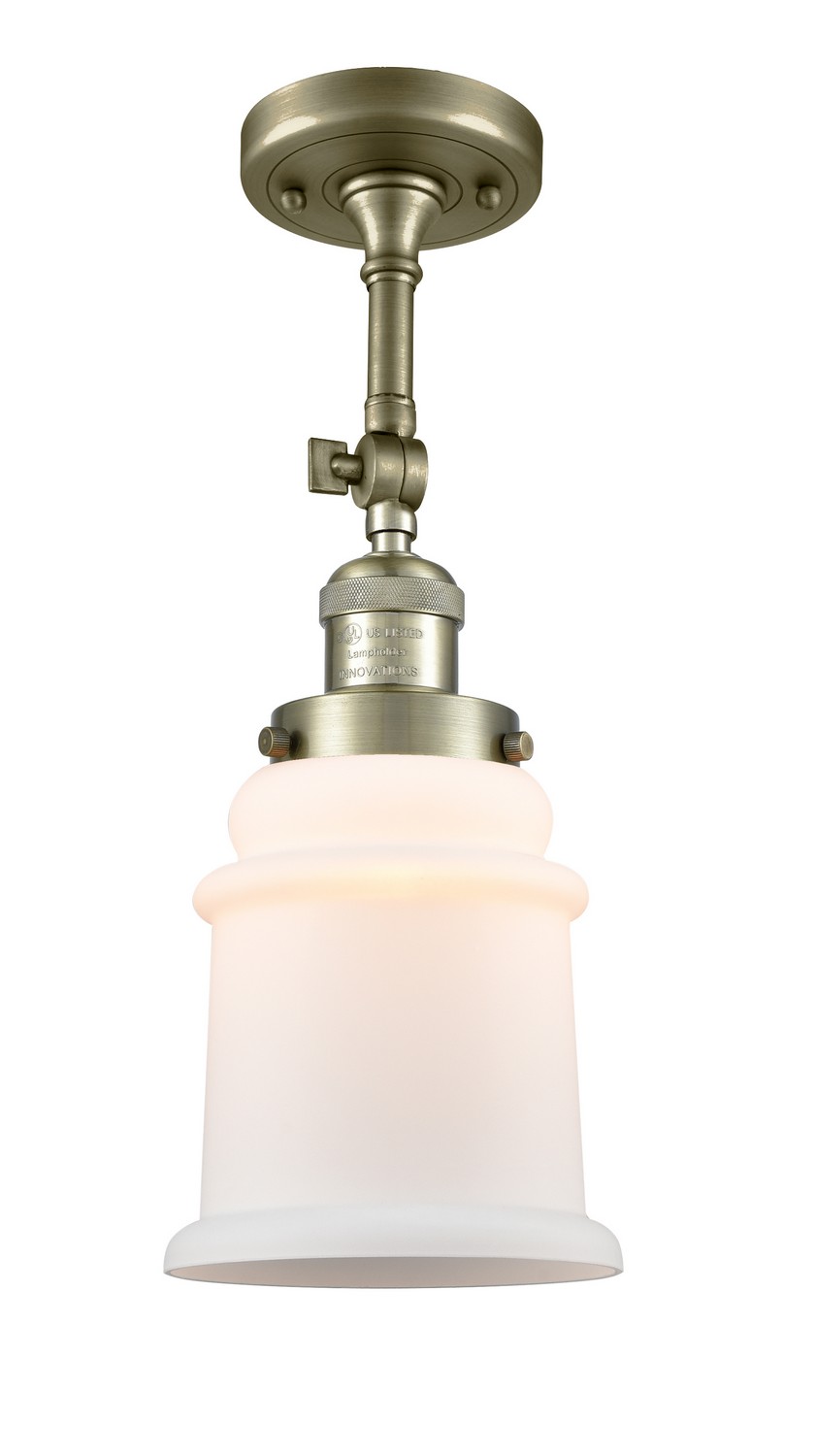 LED Semi-Flush Mount by Innovations - Franklin Restoration Collection, Antique Brass Finish - 201F-AB-G181-LED