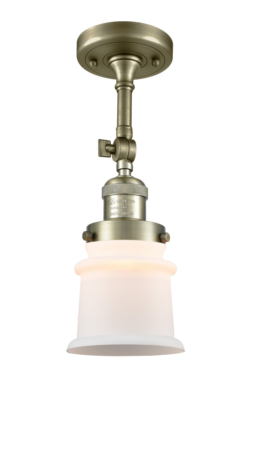 LED Semi-Flush Mount by Innovations - Franklin Restoration Collection, Antique Brass Finish - 201F-AB-G181S-LED