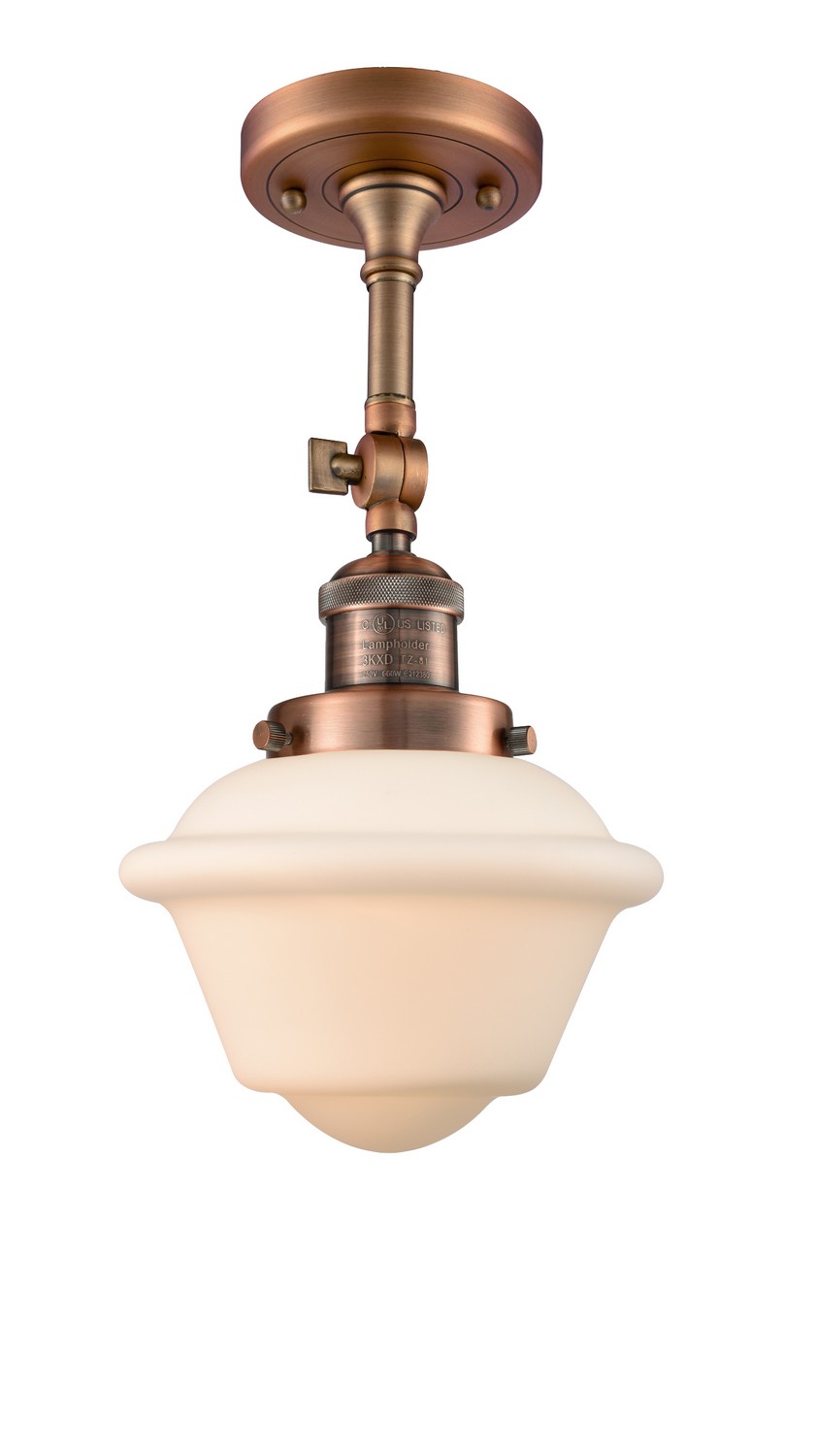 LED Semi-Flush Mount by Innovations - Franklin Restoration Collection, Antique Copper Finish - 201F-AC-G531-LED