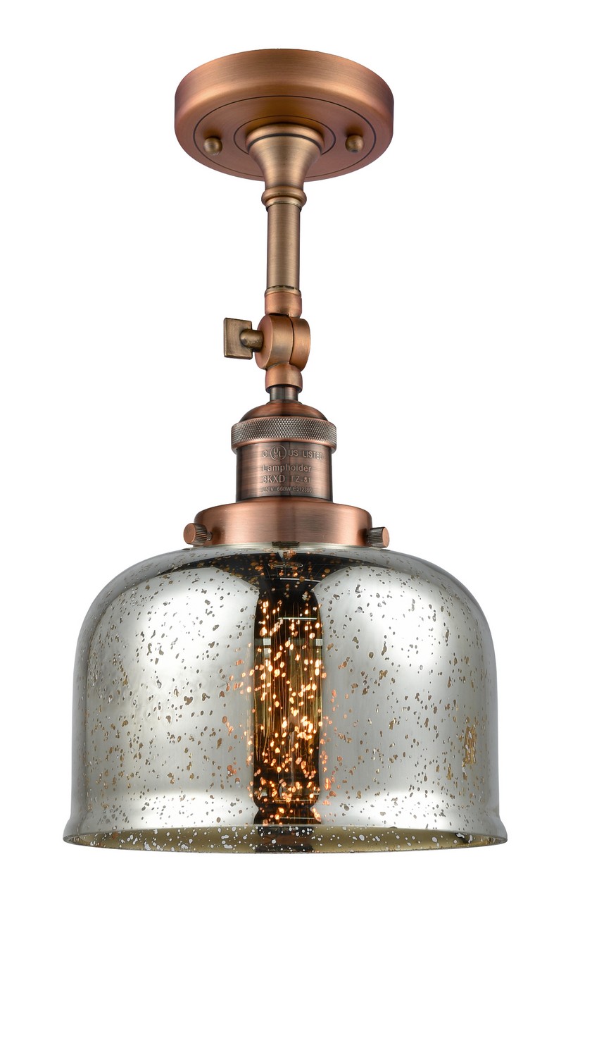 LED Semi-Flush Mount by Innovations - Franklin Restoration Collection, Antique Copper Finish - 201F-AC-G78-LED