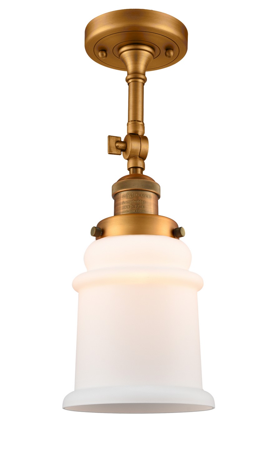 LED Semi-Flush Mount by Innovations - Franklin Restoration Collection, Brushed Brass Finish - 201F-BB-G181-LED