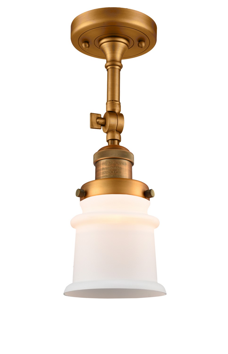 LED Semi-Flush Mount by Innovations - Franklin Restoration Collection, Brushed Brass Finish - 201F-BB-G181S-LED