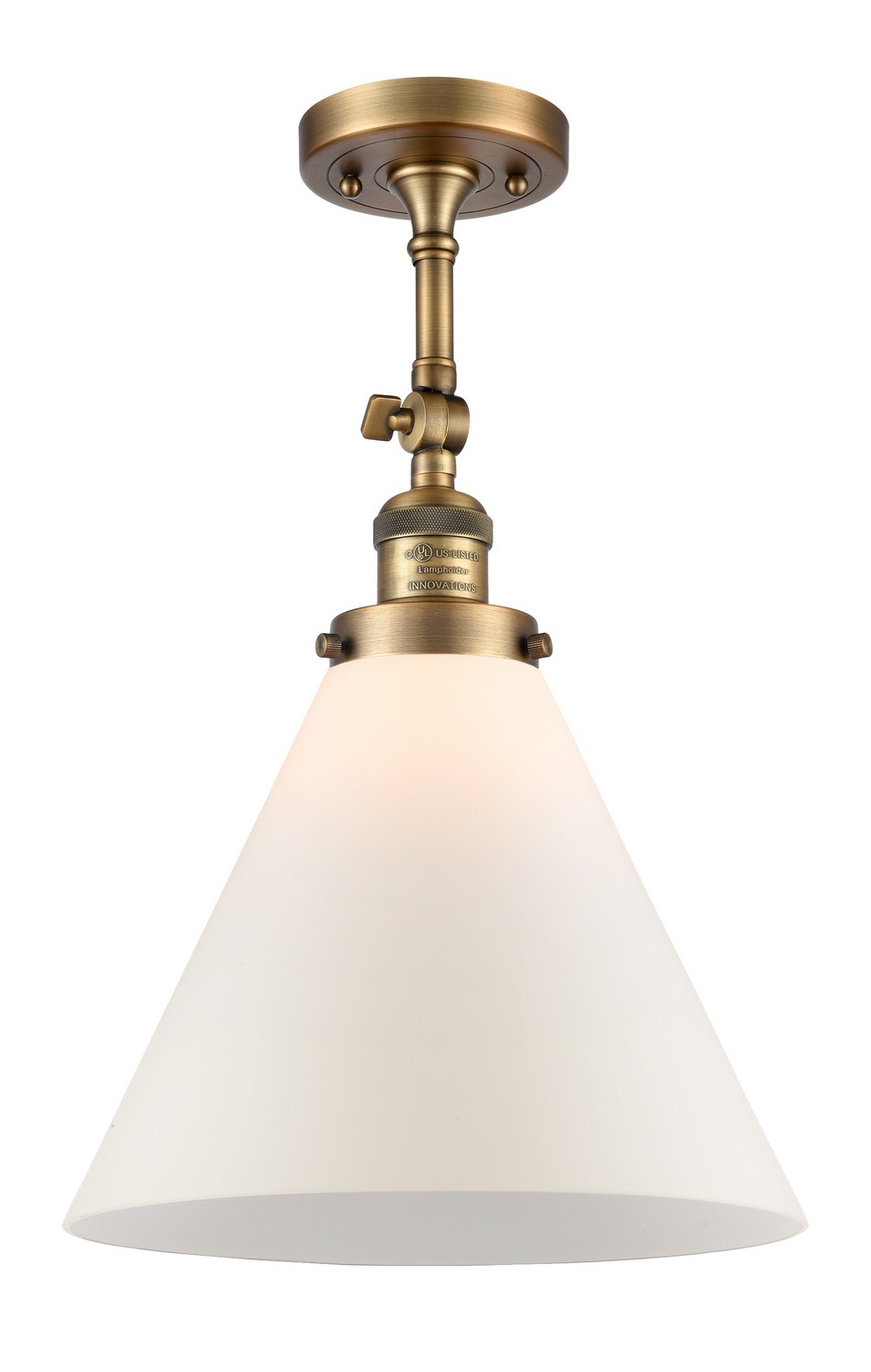 One Light Semi-Flush Mount by Innovations - Franklin Restoration Collection, Brushed Brass Finish - 201F-BB-G41-L