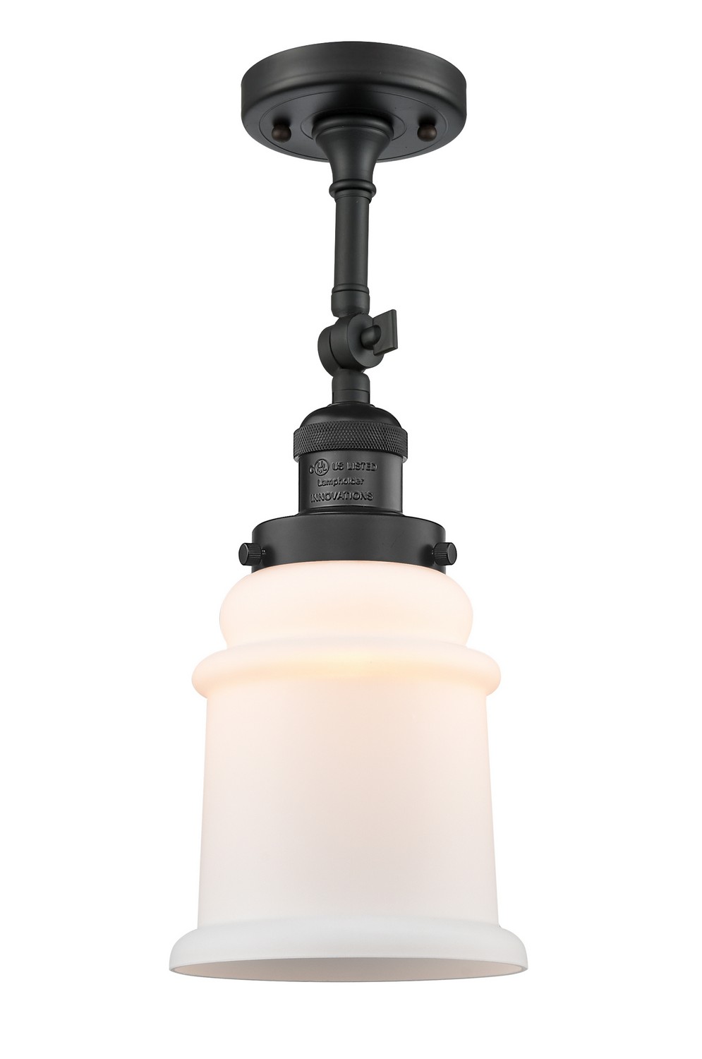 LED Semi-Flush Mount by Innovations - Franklin Restoration Collection, Matte Black Finish - 201F-BK-G181-LED