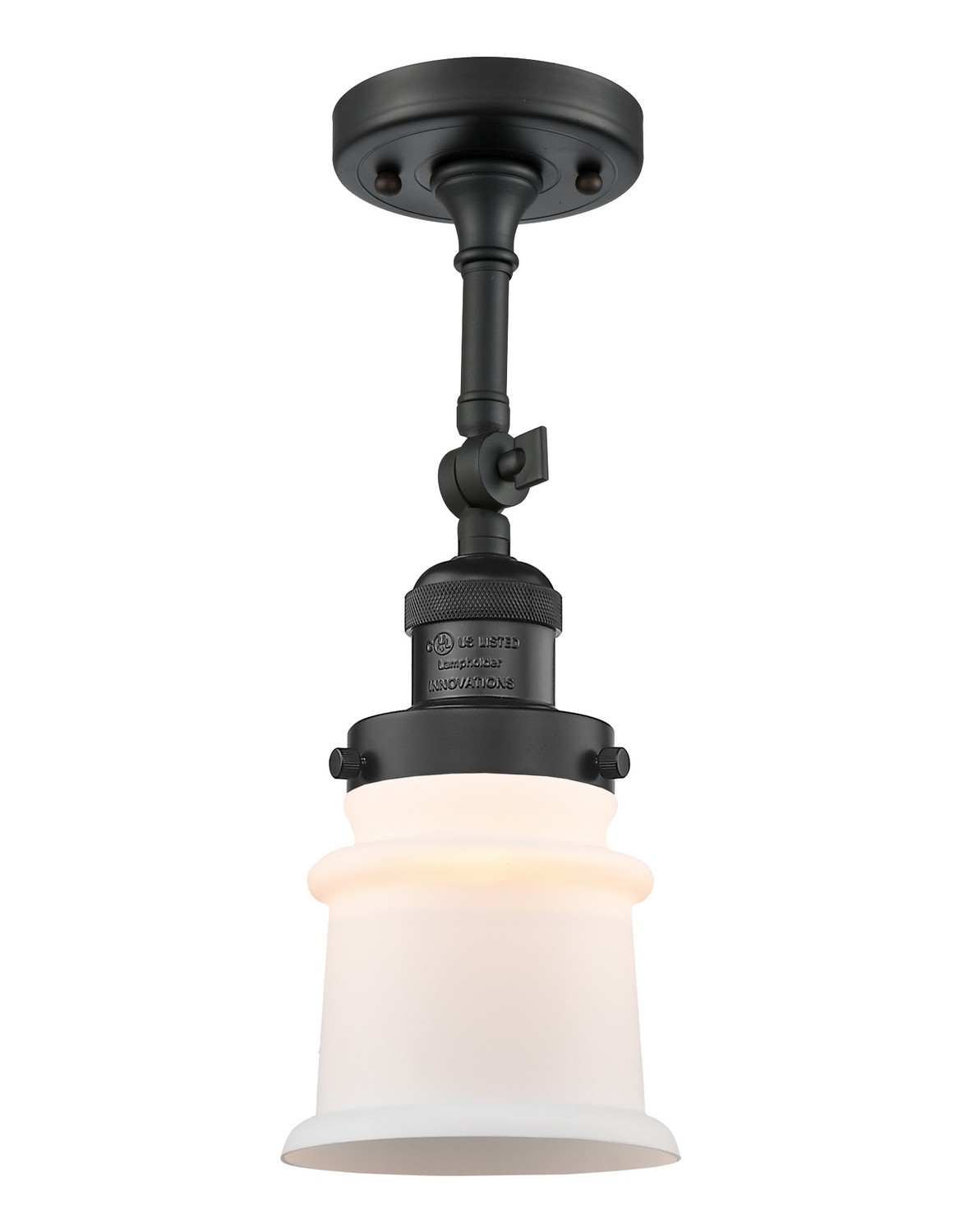 LED Semi-Flush Mount by Innovations - Franklin Restoration Collection, Matte Black Finish - 201F-BK-G181S-LED