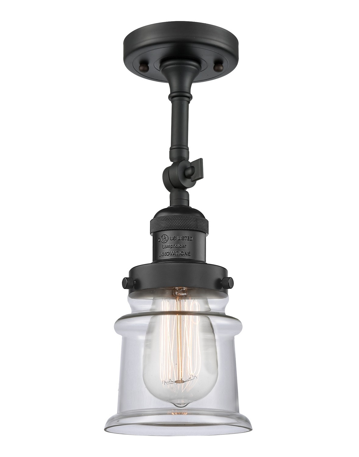 LED Semi-Flush Mount by Innovations - Franklin Restoration Collection, Matte Black Finish - 201F-BK-G182S-LED