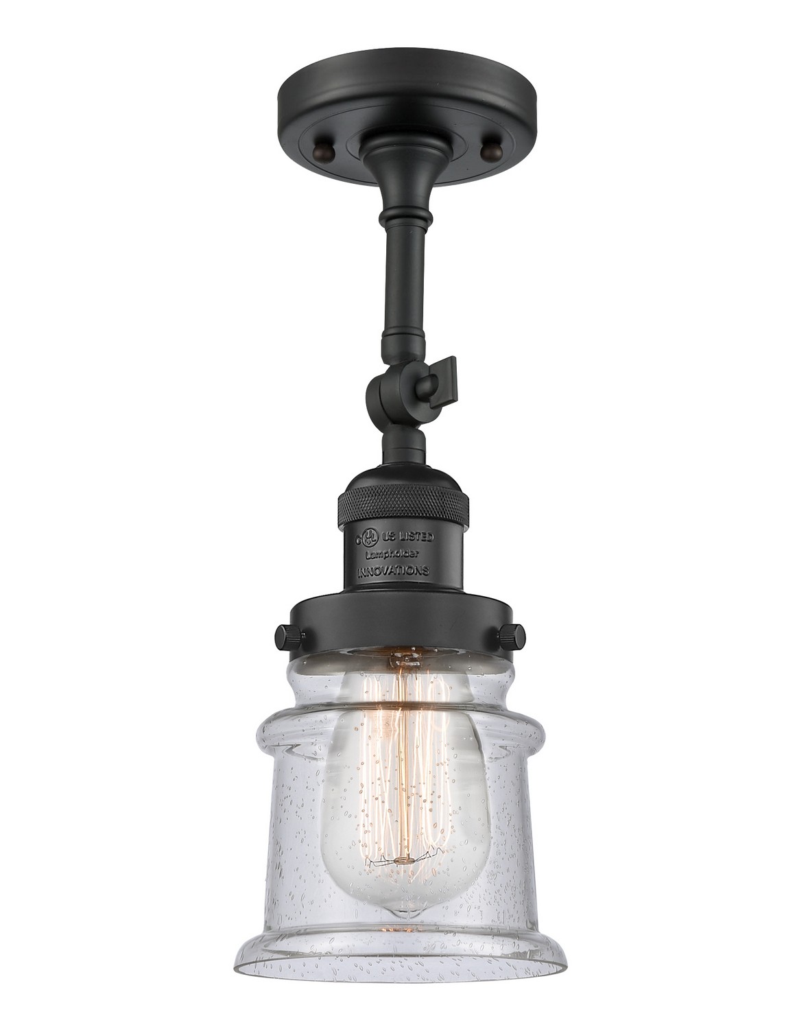 LED Semi-Flush Mount by Innovations - Franklin Restoration Collection, Matte Black Finish - 201F-BK-G184S-LED