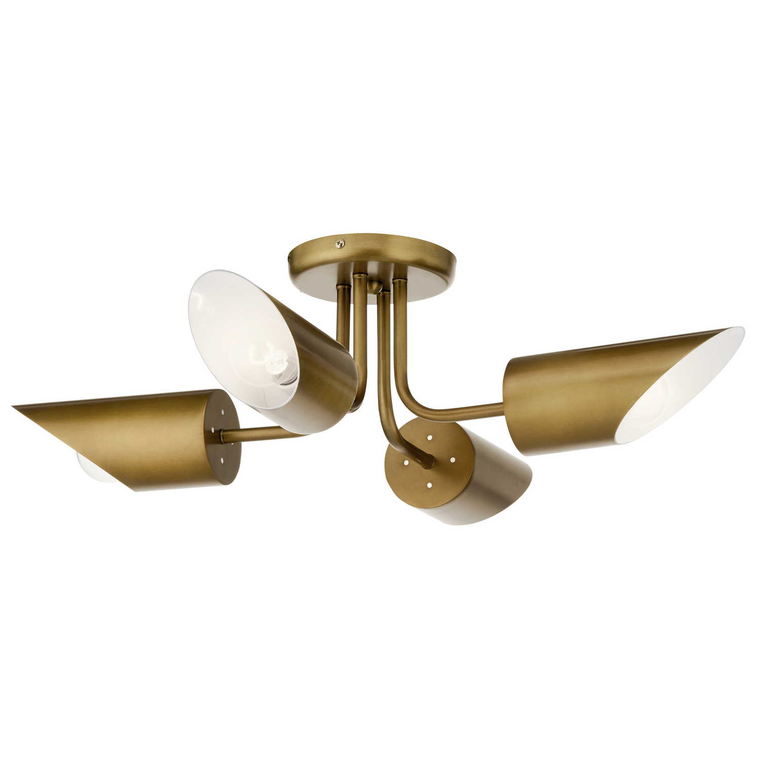 KICH 52164NBR TRENTINO NATURAL BRASS SEMI FLUSH 4LT 4 A19 75W 120