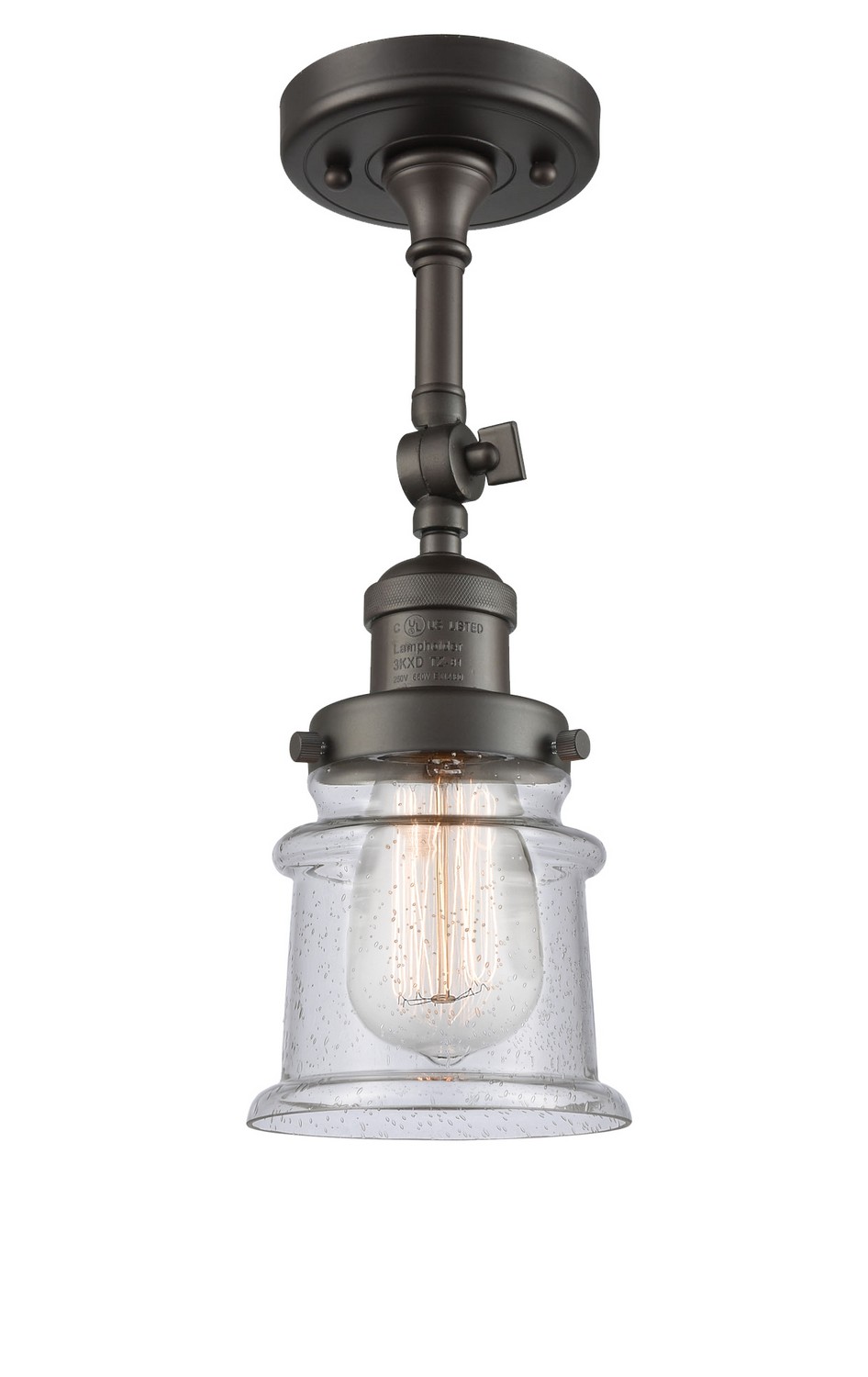 LED Semi-Flush Mount by Innovations - Franklin Restoration Collection, Oil Rubbed Bronze Finish - 201F-OB-G184S-LED