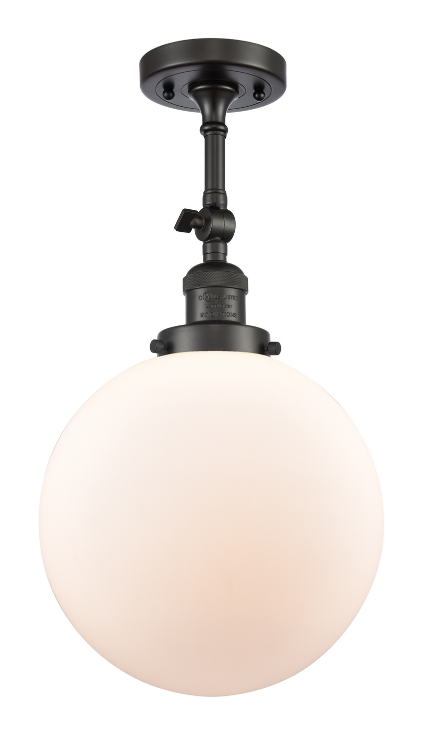 One Light Semi-Flush Mount by Innovations - Franklin Restoration Collection, Oil Rubbed Bronze Finish - 201F-OB-G201-10