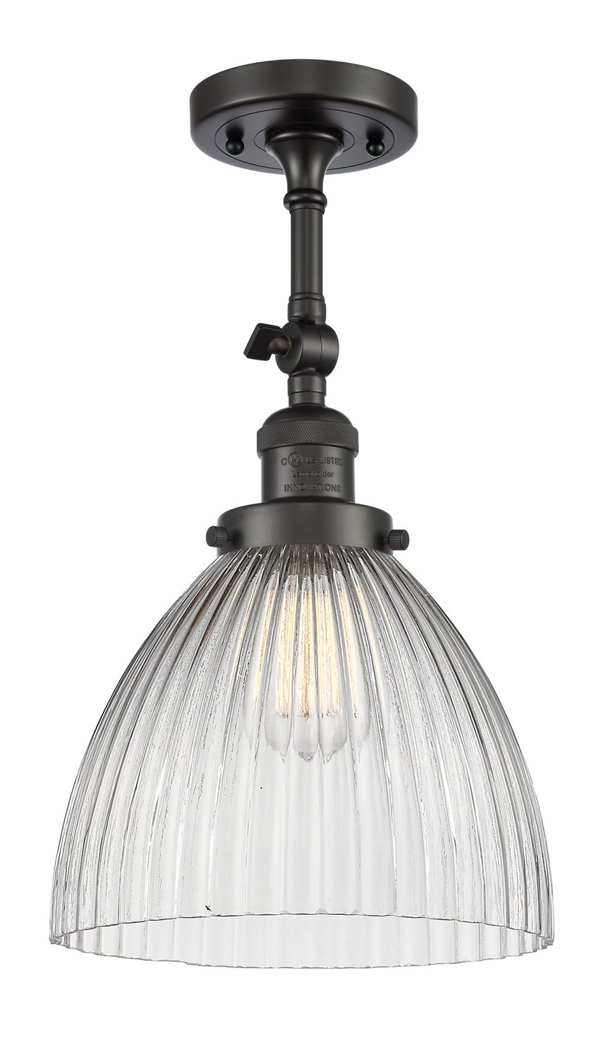 One Light Semi-Flush Mount by Innovations - Franklin Restoration Collection, Oil Rubbed Bronze Finish - 201F-OB-G222