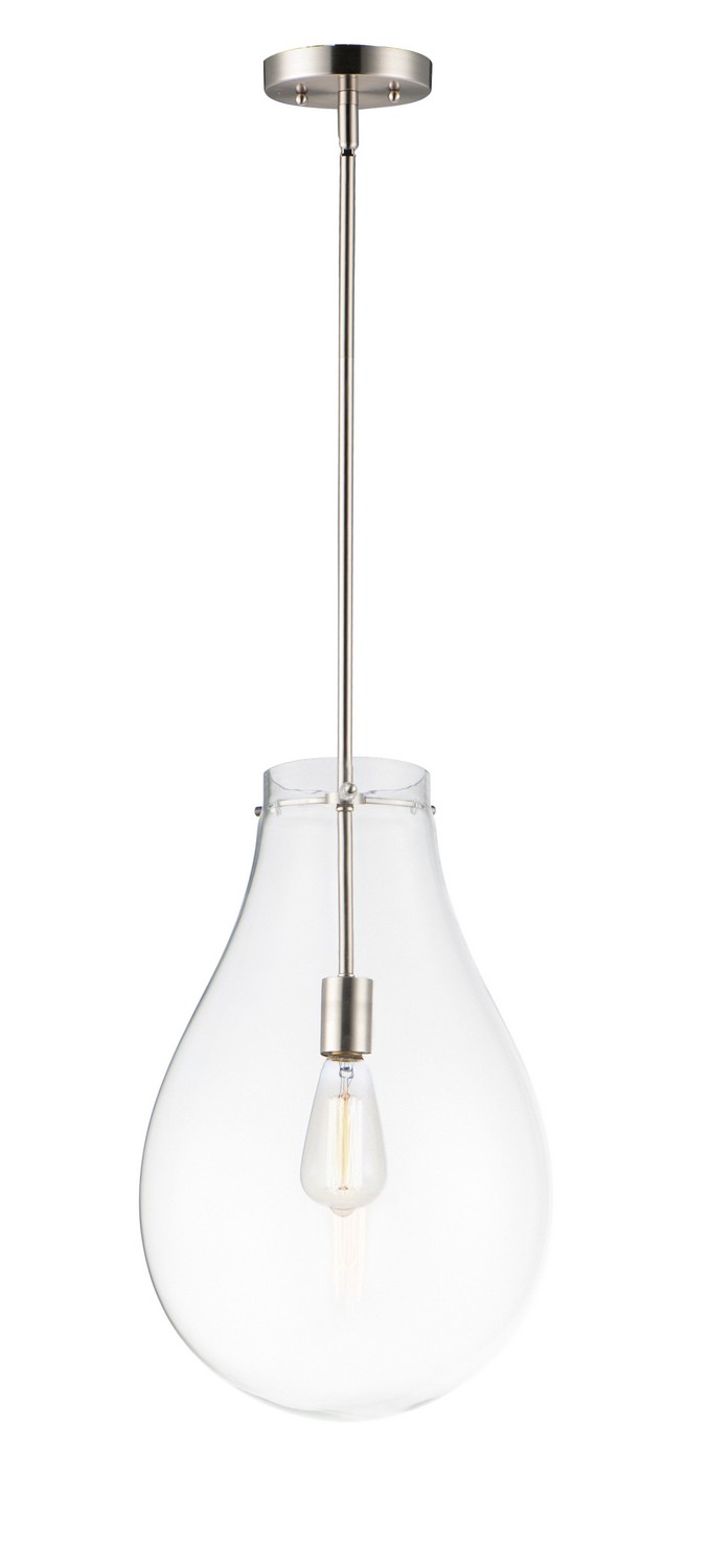 Maxim Gourd One Light Pendant in Satin Nickel - 10162CLSN