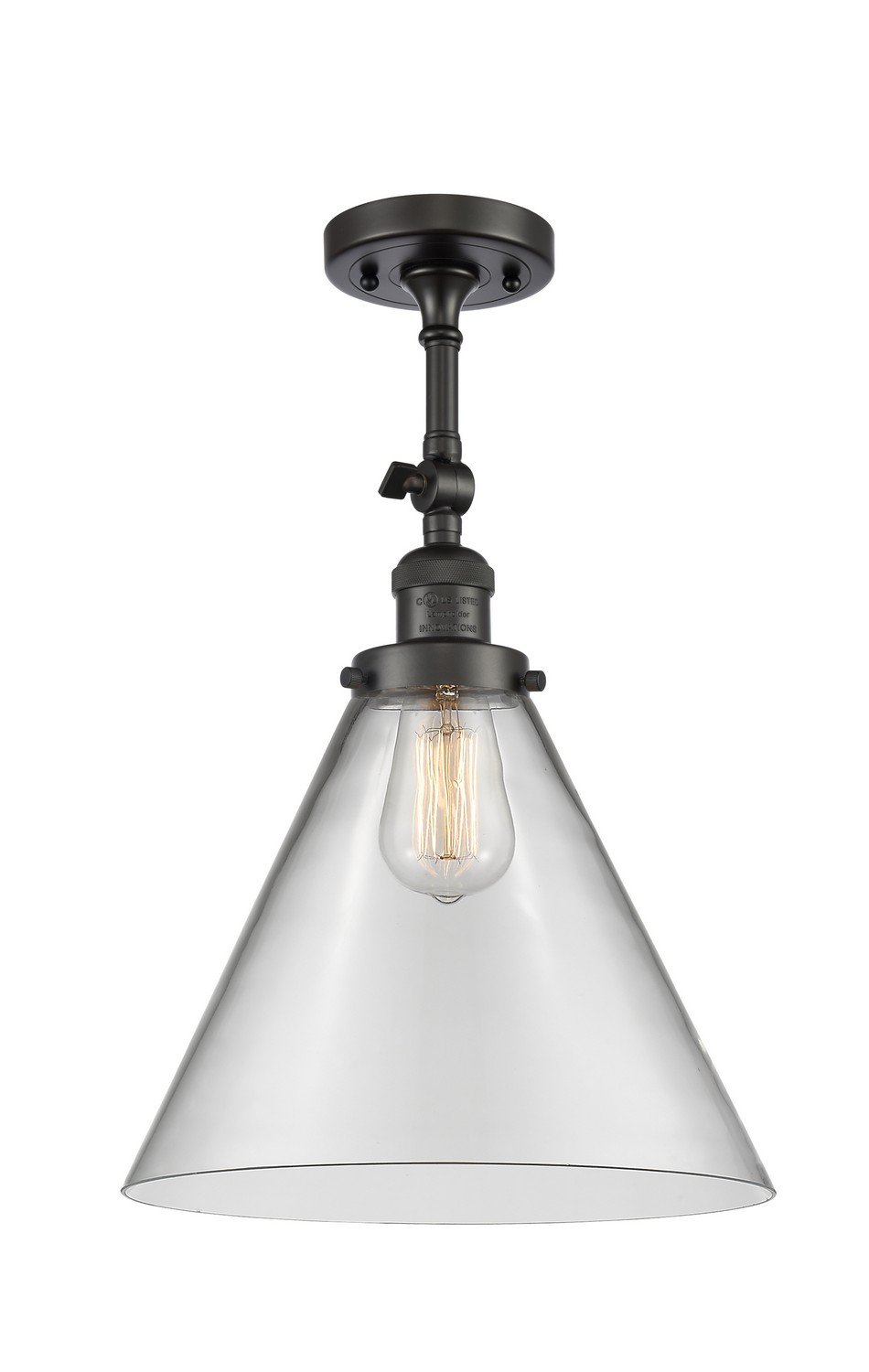 One Light Semi-Flush Mount by Innovations - Franklin Restoration Collection, Oil Rubbed Bronze Finish - 201F-OB-G42-L