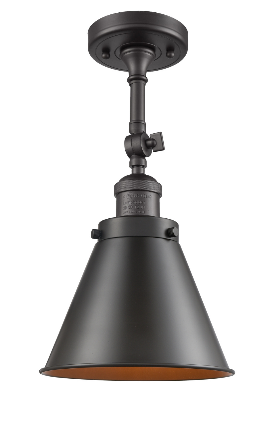 One Light Semi-Flush Mount by Innovations - Franklin Restoration Collection, Oil Rubbed Bronze Finish - 201F-OB-M13-OB