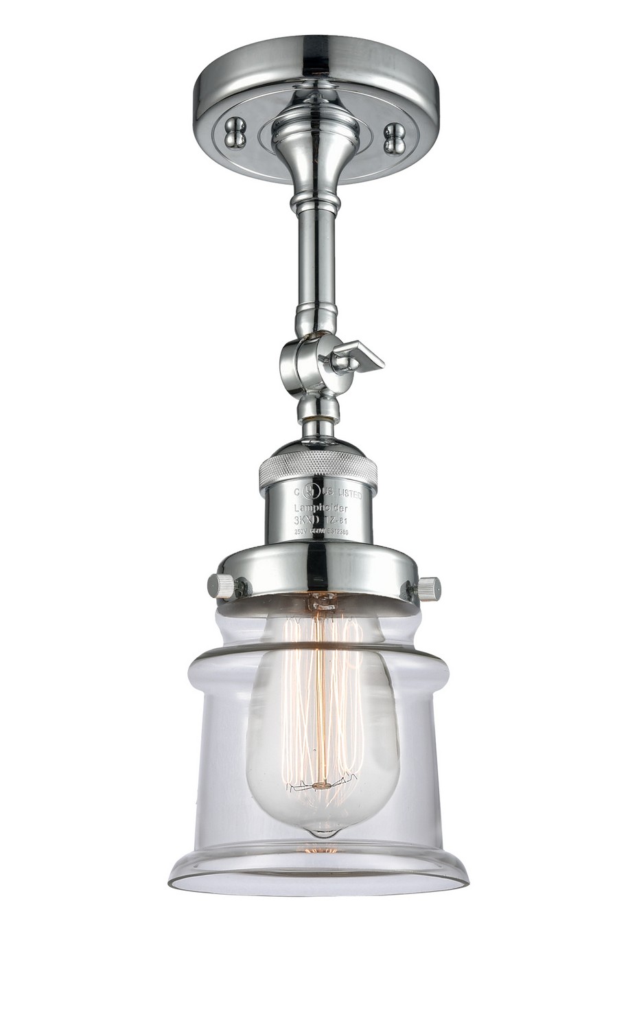 LED Semi-Flush Mount by Innovations - Franklin Restoration Collection, Polished Chrome Finish - 201F-PC-G182S-LED
