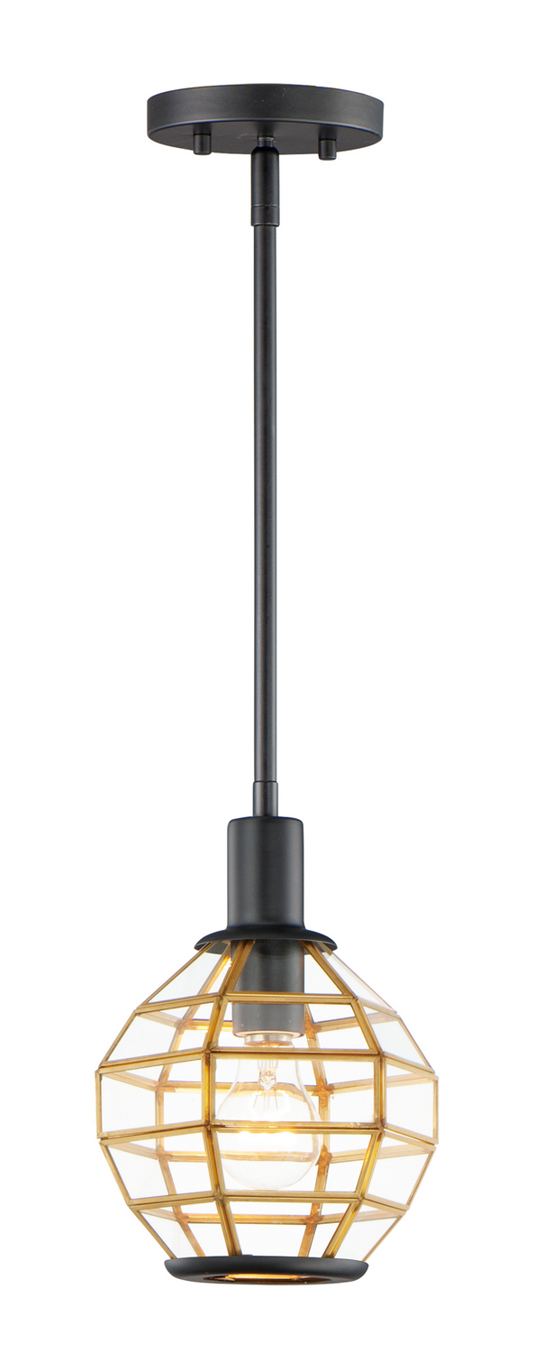 Maxim Heirloom One Light Mini Pendant in Black / Burnished Brass - 11541BKBUB